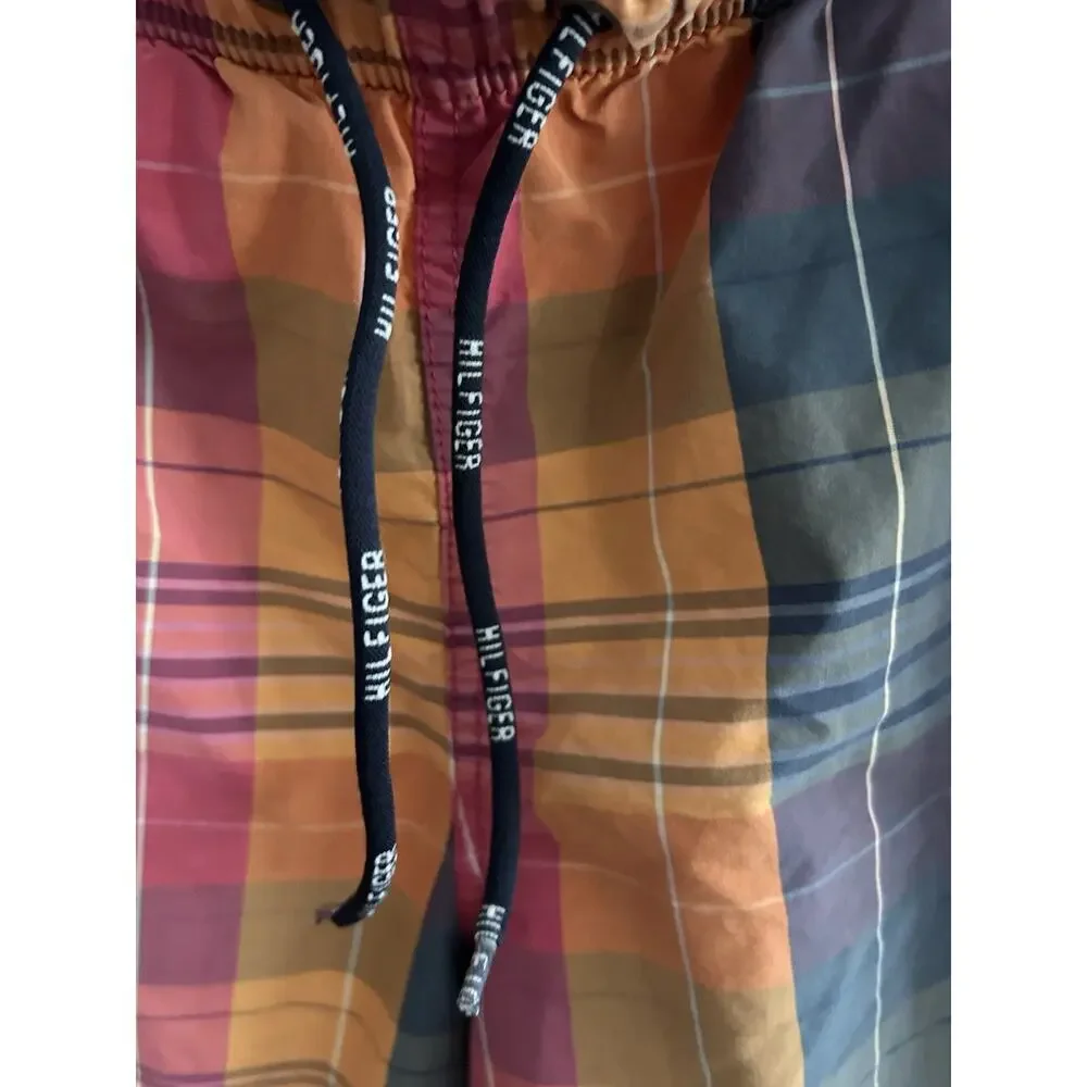 Tommy Hilfiger Plaid  Swim Trunks  M Cotton Beach Summer